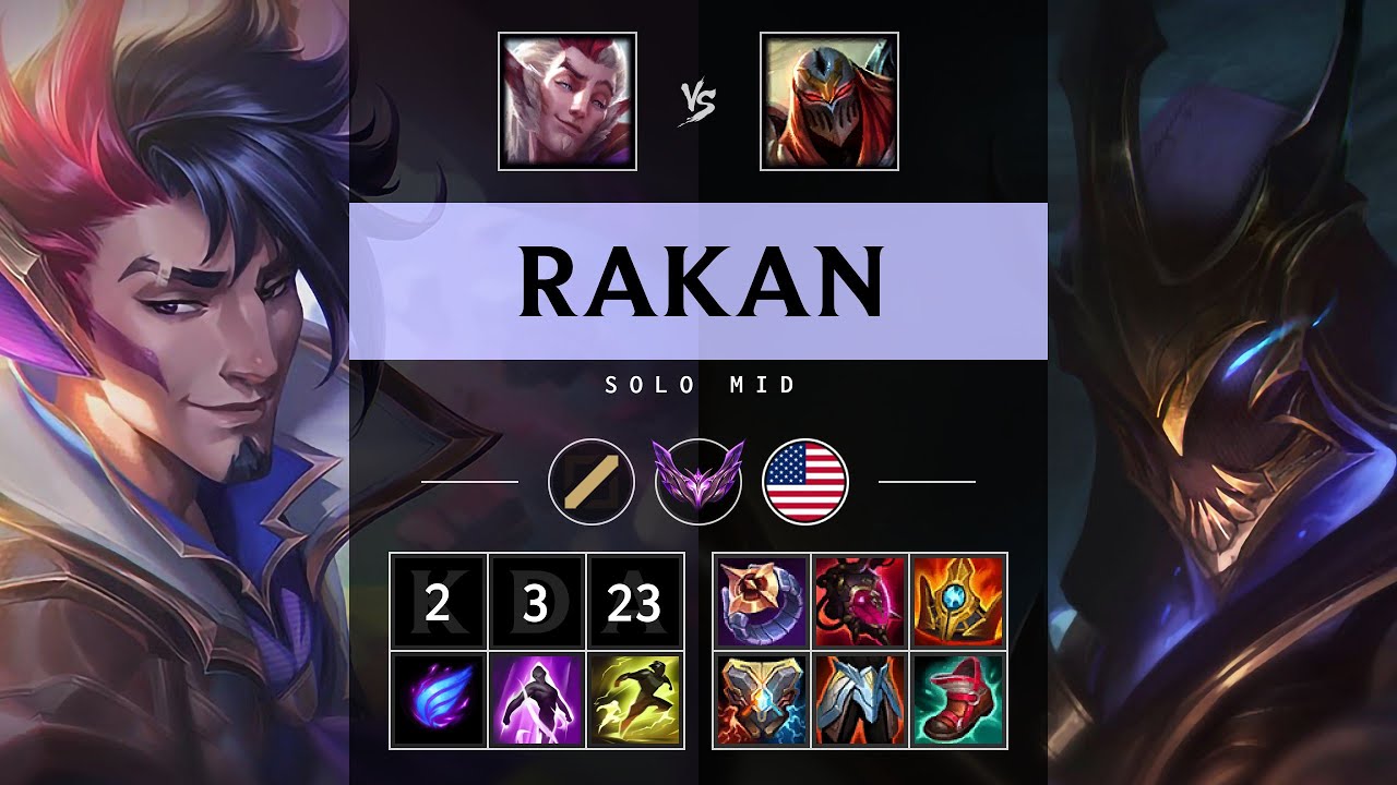 Rakan Mid vs Zed - NA Master Patch 25.09