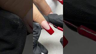 Red french tip nails #nails #nailart #naildesigns #nailtutorial #frenchtipnails