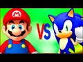 Mario vs Sonic (пинают друг друга в ворота)