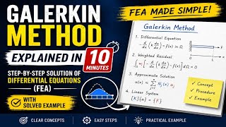 Galerkin Method Explained in 10 Minutes | Step-by-Step Differential Equation Solution (FEA)