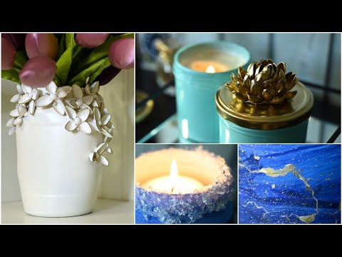 5 AMAZING DIY IDEAS FOR RECYCLING  GLASS JARS /EASY AND BEAUTIFUL