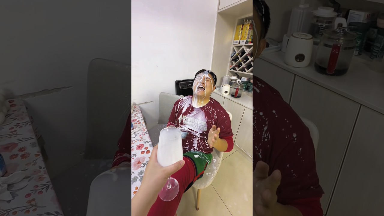 Fake milk disaster makes Dad furious 😂 #shorts