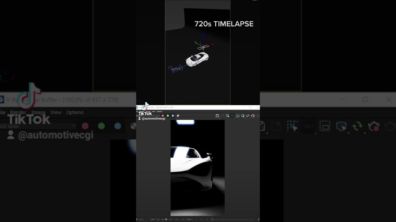McLaren 720s Studio Lighting in Vray time-lapse