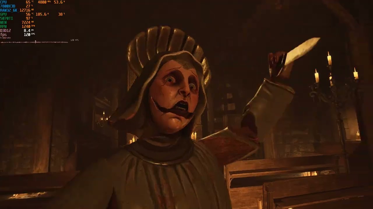 Crisol: Theater of Idols RTX 5070 Ti + Ryzen 7 7800X3D Max Settings 1080р