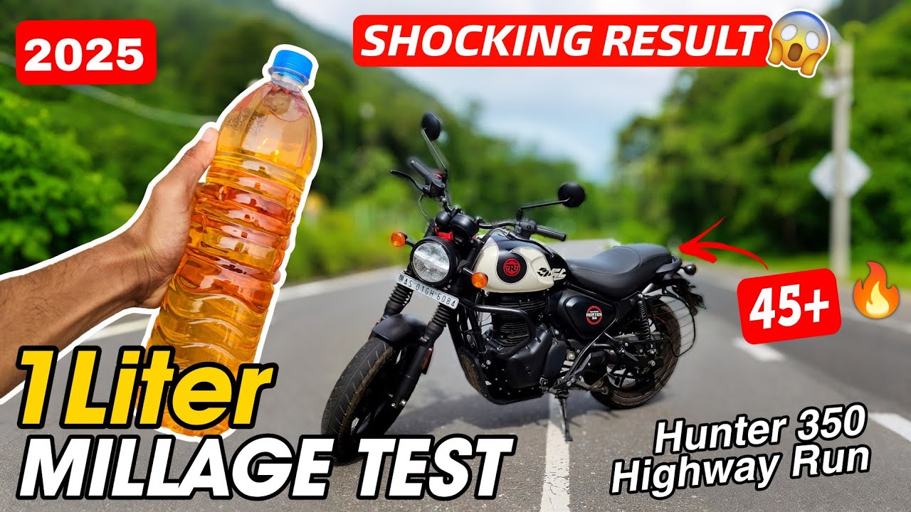 Royal Enfield Hunter 350🔥Ultimate Highway Mileage Test!
