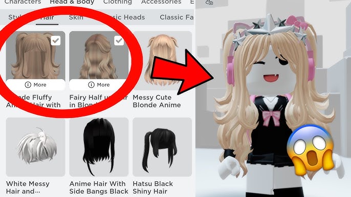 roblox #2023 #tutorial #hair #girls #boys #share #foryoupage #fyp, how to  equip 2 hairs