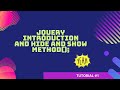 Jquery Hide and Show Method in Hindi