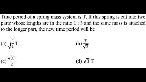 Time period of a spring mass system is T. If this spring is cut into two