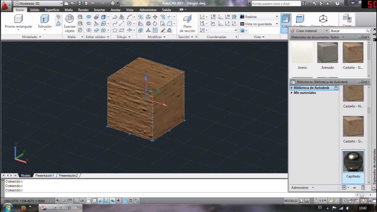 Cómo poner materiales en AutoCAD 3D