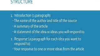 Summary Response Writing