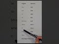 easy English to German verb