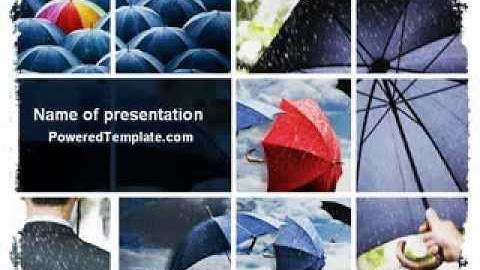 Umbrella Mania PowerPoint Template by PoweredTemplate.com
