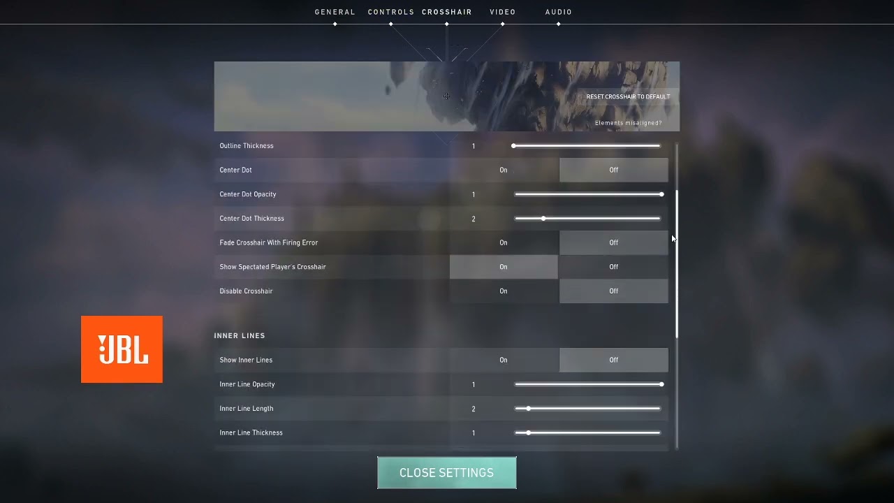 100T Asuna showing his valorant settings
