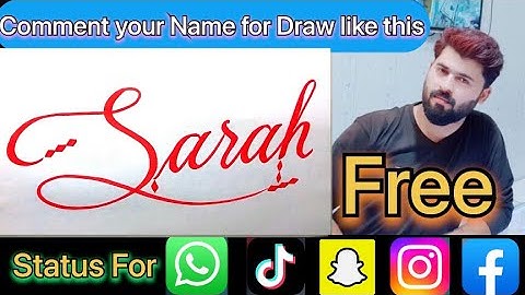Sarah Name Signature Calligraphy Status | How to Cursive write with cut Marker #sarah