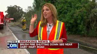 Brush fire forces closure of I-5 lanes in San Ysidro