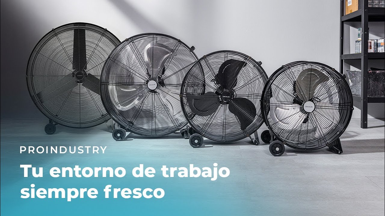 Gama de ventiladores industriales con 3 Velocidades, aspas de Aluminio y alta seguridad.