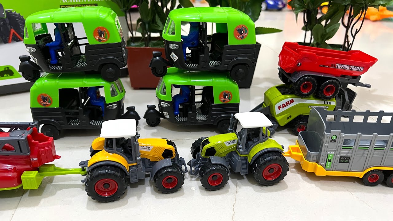 Unboxing Tractor & CNG Auto Rickshaw | Toys Tractor Trolley, Farming ...