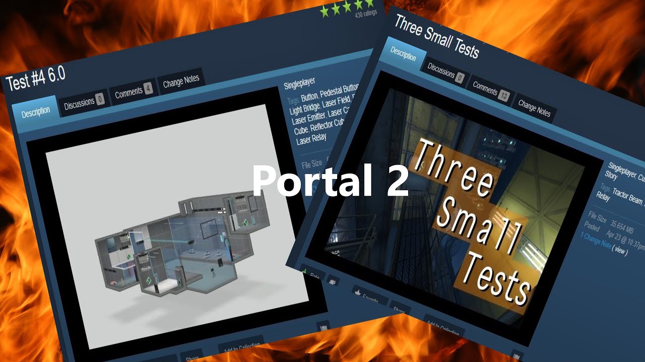 Portal 2 Community Chambers  Test Chamber #4 6.0 and Three Small Tests.