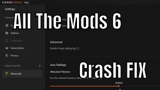 Minecraft All The Mods 6 Crashing FIX!