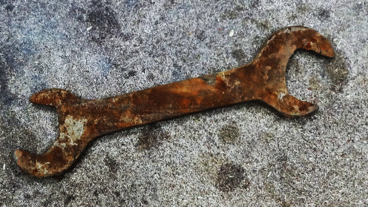 Old and Rusted Screw Wrench Restoration rusty Tools