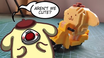 Mini Brick Build. Cycling Pudding Dog (Pompompurin).