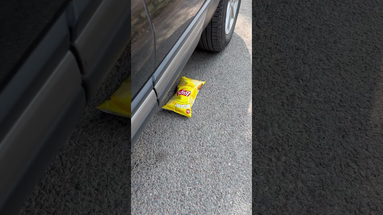 Lays Chips 🍟 crushing by car