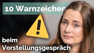 10 Warnzeichen im Vorstellungsgespräch 😱⛔️ Wann ist es Zeit, das Weite zu suchen?