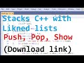 C stacks using linked listswith download link