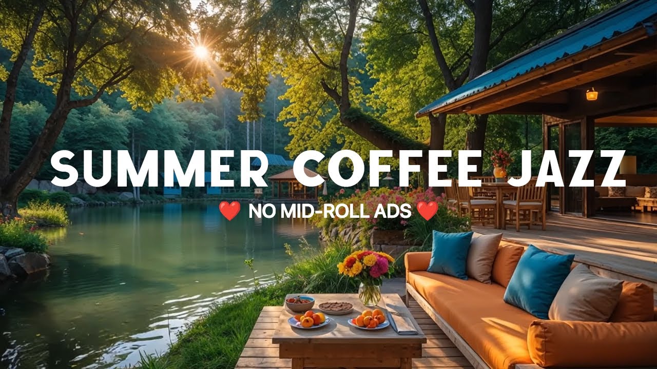 (NO MID ROLL ADS) 🌞 Late Summer Lakeside Morning Jazz – 🎷 Smooth & Relaxing Music for a Peaceful Day