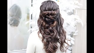 Bohemian half up and half down hairstyle