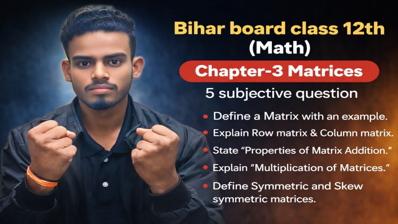 Class 12th Math chapter 3 Matrix vvi Subjective question question bank chapter 3 Matrices 