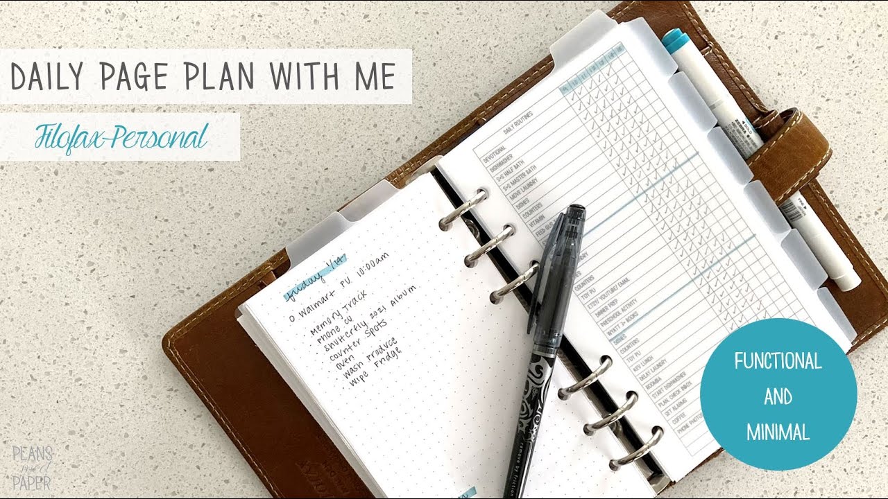 Functional and Minimal Plan With Me | Daily Plan | Filofax Malden Personal
