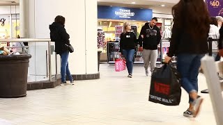 Early morning shoppers gather at Vintage Faire Mall