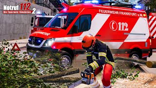 NOTRUF 112 #16: Ast droht zu fallen: Mit der Kettensäge in der Drehleiter | Feuerwehr Simulation 2
