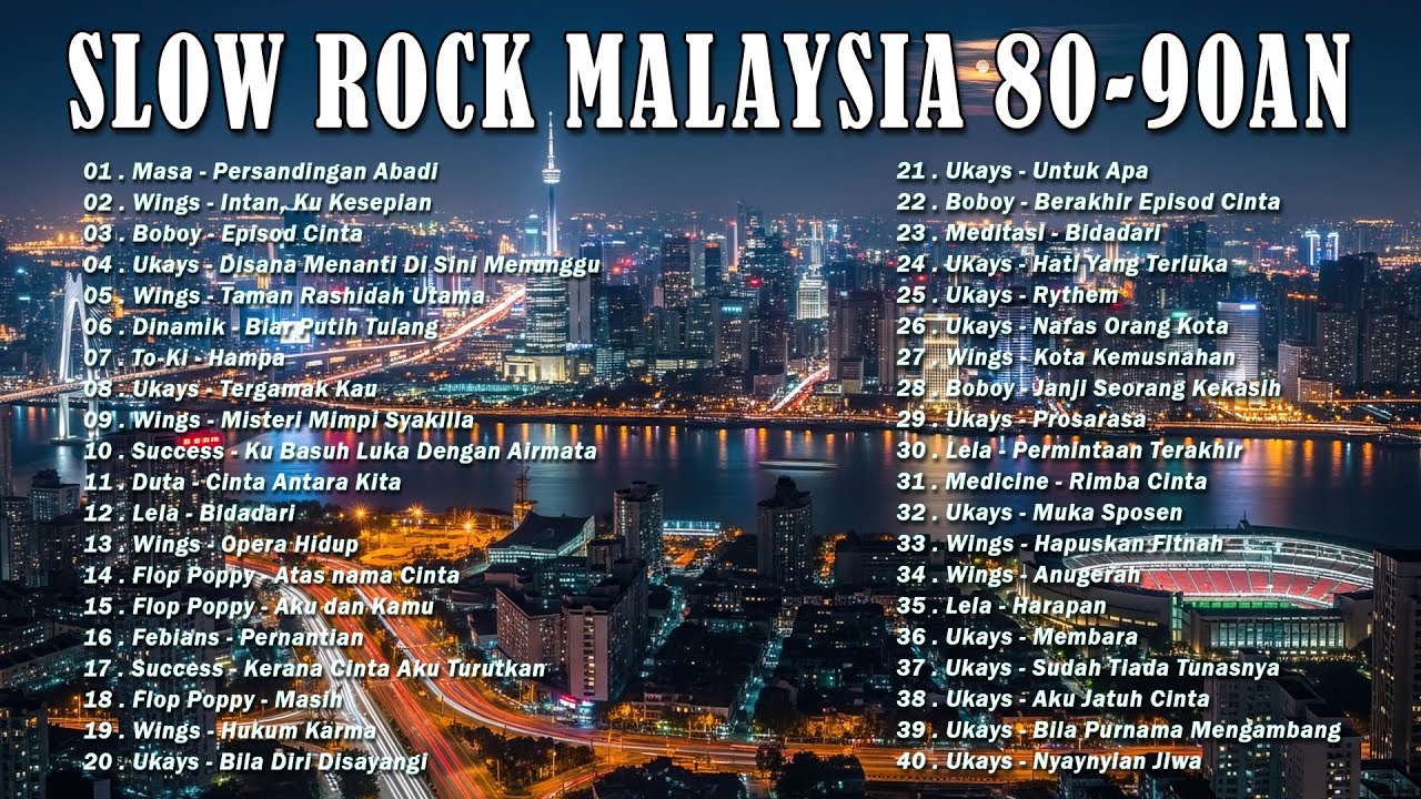 KOLEKSI 40 LAGU2 JIWANG 80AN - 90AN - LAGU JIWANG 80AN DAN 90AN TERBAIK -LAGU SLOW ROCK MALAYSIA