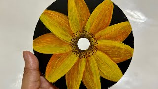 DIY Crafts: Acrylic Painting on CD | STEP BY STEP | CD Painting Ideas | Acrylic Painting | Art