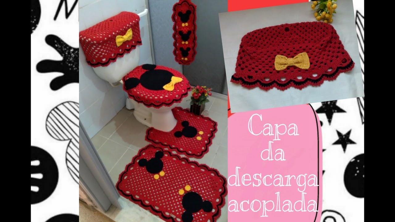 Capa da descarga do Conjunto de banheiro Mickey ou Minnie #ateliedaingridd #Mickey