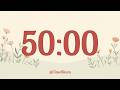 50 Minute Silent Timer with Alarm 🌿 | No Music Countdown for Focus & Study | Timer Bloom