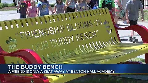 Benton Hall Academy unveils a buddy bench
