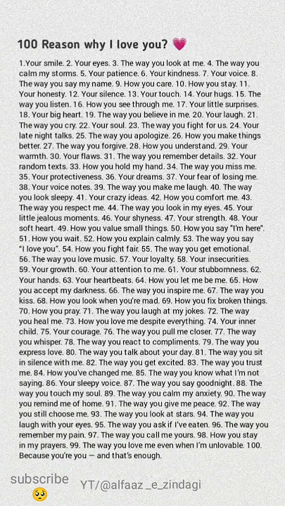 100 Reasons Why I Love You 💖 | Romantic Love List