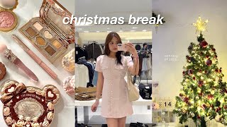 christmas break vlog ⛄️🌲 unboxing back to school items, new makeup, new years, going out, etc.