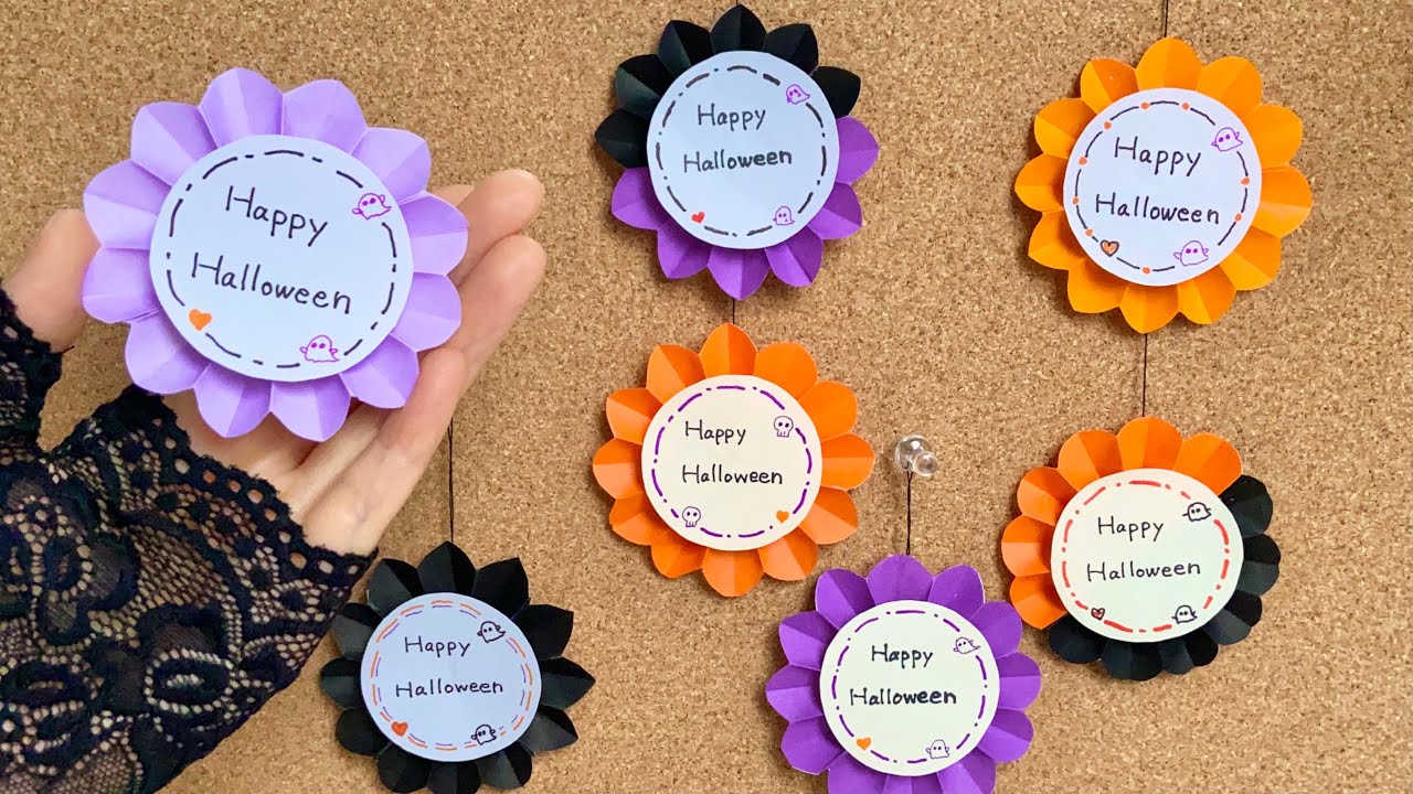 折り紙でハロウィンの飾り Paper Halloween Decorations Youtube
