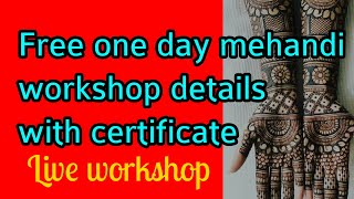 Free One Day Mehandi Class 🤩/Details To Join