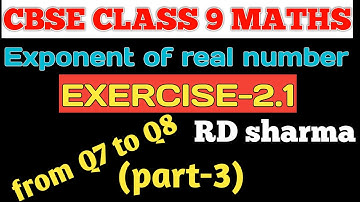 Rd Sharma class 9 E.x.2.1 Chapter 2(Exponents of real number)|Part-3||#class9maths