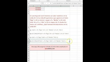 Pregunta test oficial de Excel para oposiciones.
