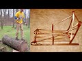 From log to dog sled by hand  foot  asmr