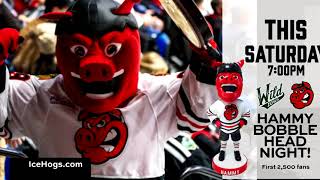 Rockford Icehogs Hammy Bobblehead 2/25/23 NEW SGA