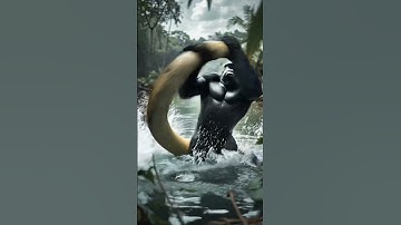 Gorilla and Python #ai #wildlife #gorilla #python #video #viral