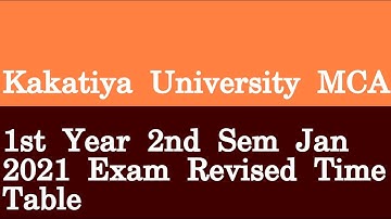 Kakatiya University MCA 1st Year 2nd Sem Jan 2021 Exam Revised Time Table