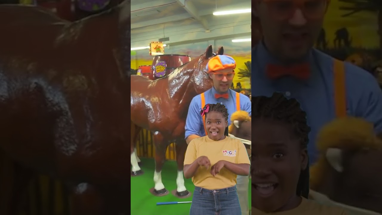 Gallop like a horse!🐎 #gallop #blippi #mygo #signlanguage